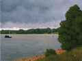 Boat's on the St. Mary's, Original Landscape painting by Paul Keysar