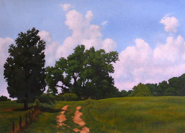 Field Access, Sotterley Plantation - Traditional Realism Painting by Paul Keysar