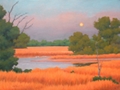Moonrise Over the Marsh, Original Landscape painting by Paul Keysar