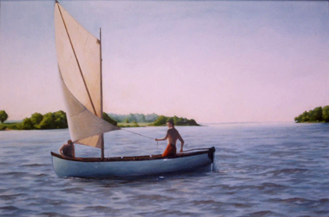 Poor Man's Yacht - Traditional Realism Painting by Paul Keysar