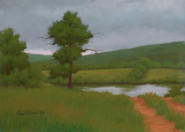 River Road - Traditional Realism Painting by Paul Keysar