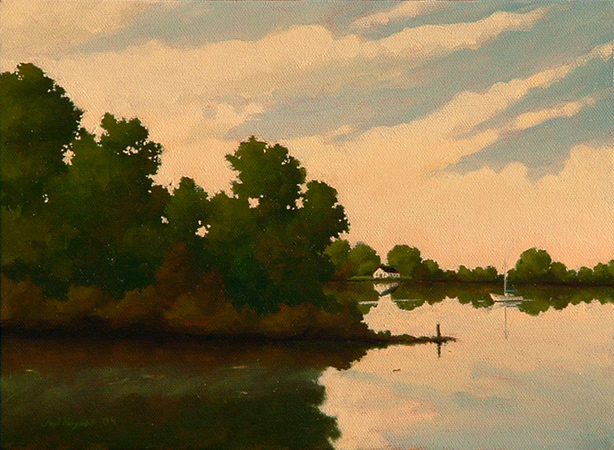 Up Creek - Traditional Realism Painting by Paul Keysar