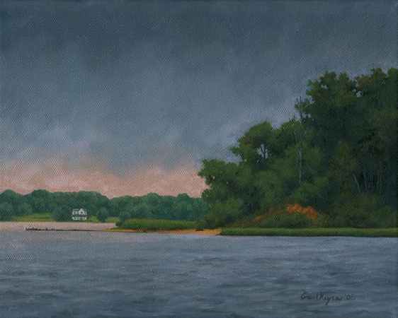 View from Quiet Waters Park - Traditional Realism Painting by Paul Keysar