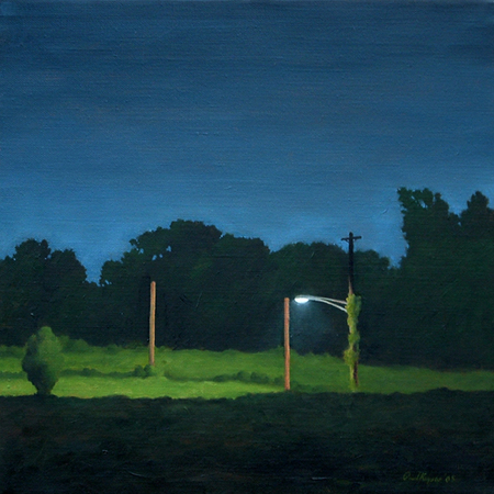 Clydesdale Road, Night - Traditional Realism Painting by Paul Keysar