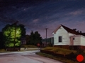 Corner of Corban and Robbins, Concord, NC, Night Series Landscape painting by Paul Keysar
