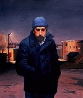 Night Shift, Original night series self-porrtait painting by Paul Keysar